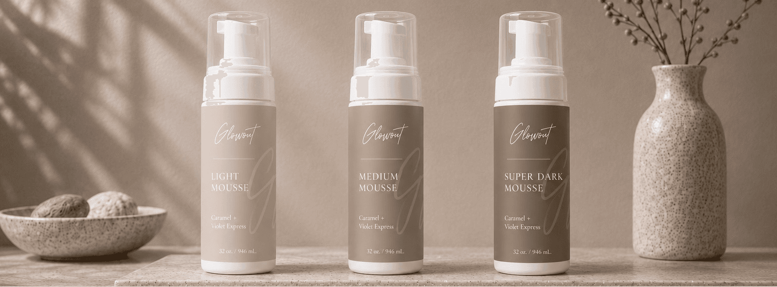 Glowout self-tanning mousse for spray tan aftercare